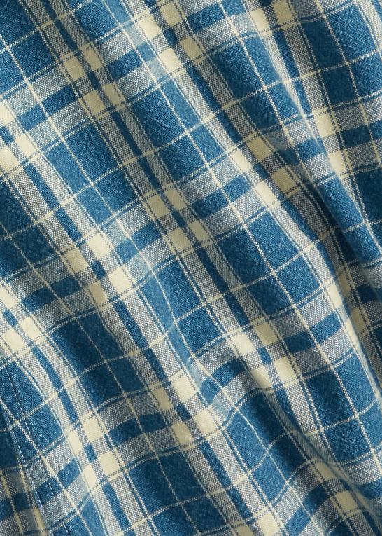 indigo/creme Kvinder Ralph Lauren plaid bomuld-hør jakke Z426B3638