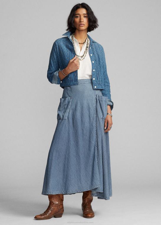 indigo multi Kvinder Ralph Lauren blomstret skjortejakke i bomuld og hør Z426B3636