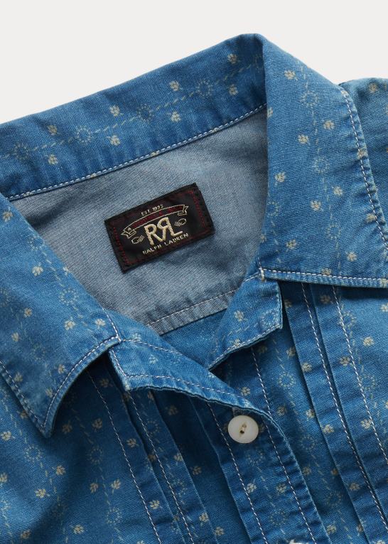 indigo multi Kvinder Ralph Lauren blomstret skjortejakke i bomuld og hør Z426B3636