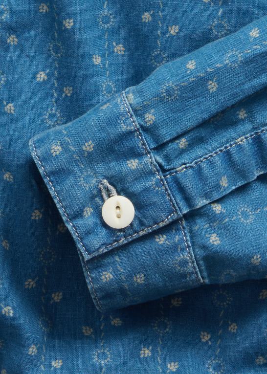 indigo multi Kvinder Ralph Lauren blomstret skjortejakke i bomuld og hør Z426B3636