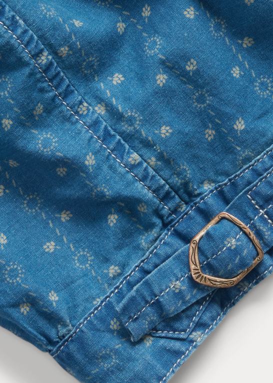 indigo multi Kvinder Ralph Lauren blomstret skjortejakke i bomuld og hør Z426B3636