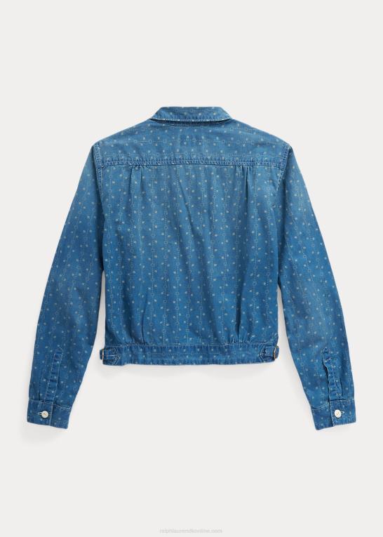indigo multi Kvinder Ralph Lauren blomstret skjortejakke i bomuld og hør Z426B3636