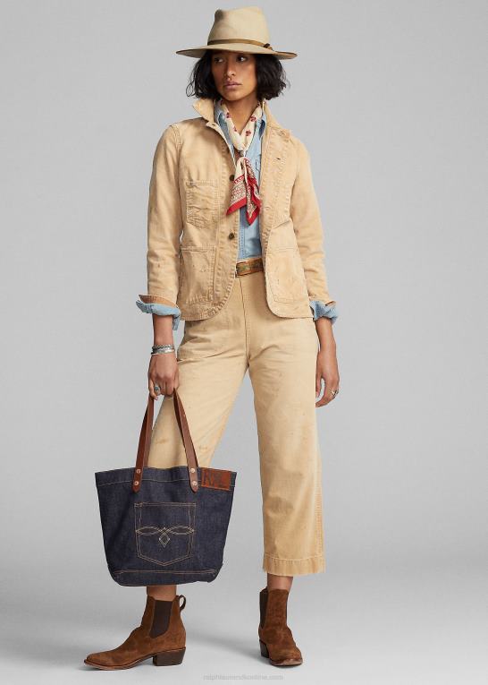kaki Kvinder Ralph Lauren bomuldslærredsjakke Z426B3642