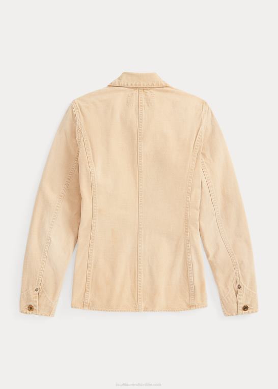 kaki Kvinder Ralph Lauren bomuldslærredsjakke Z426B3642