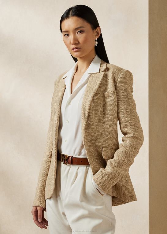 kamel/tan Kvinder Ralph Lauren kayli sildebens-tweedjakke Z426B3538