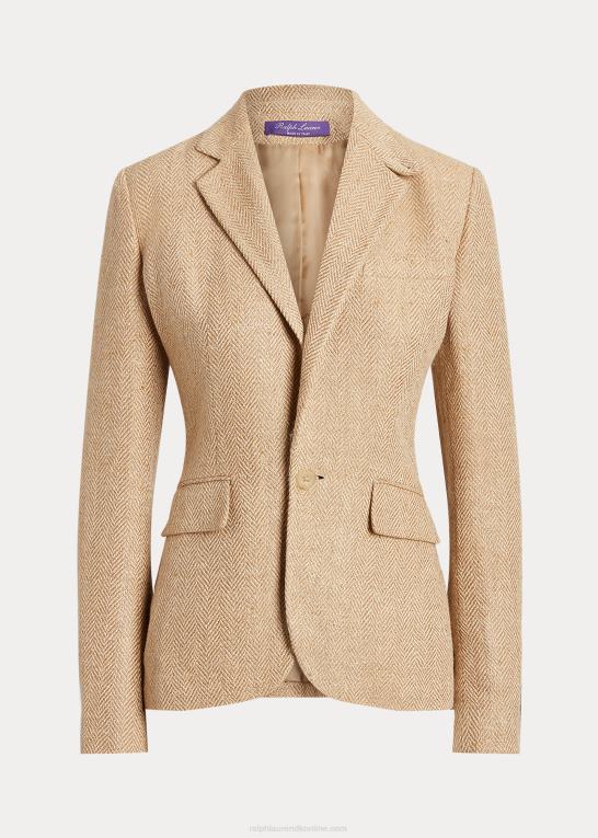 kamel/tan Kvinder Ralph Lauren kayli sildebens-tweedjakke Z426B3538