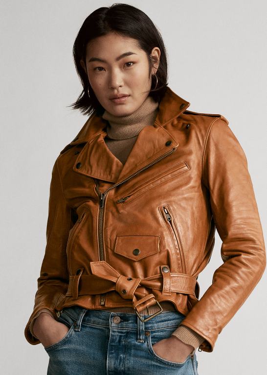 kanel Kvinder Ralph Lauren fåreskind moto jakke Z426B9260