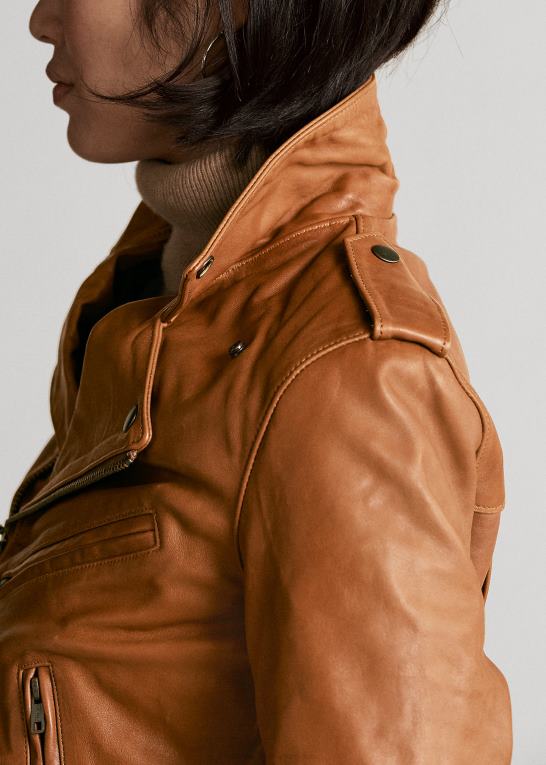 kanel Kvinder Ralph Lauren fåreskind moto jakke Z426B9260