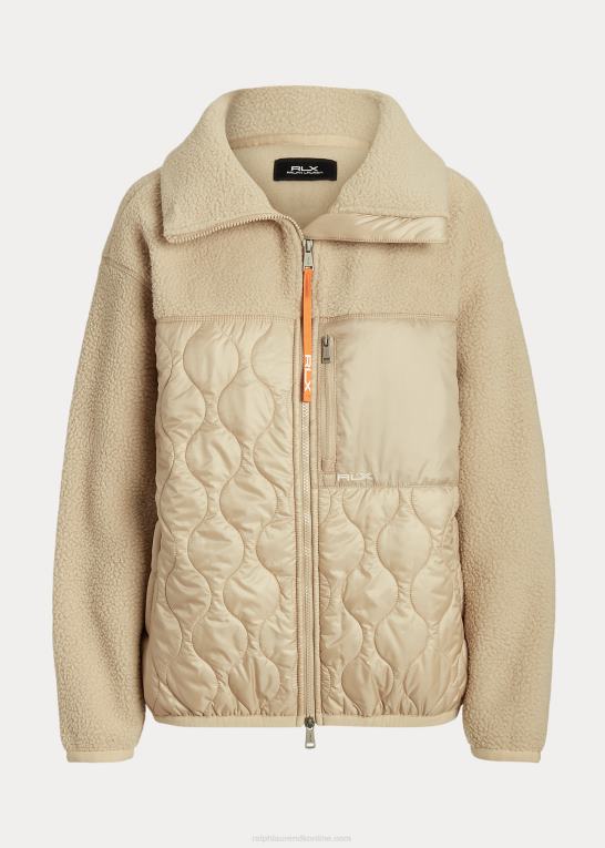 klitbrun Kvinder Ralph Lauren hybrid jakke med høj luv og ripstop-panel Z426B3127