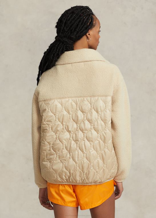 klitbrun Kvinder Ralph Lauren hybrid jakke med høj luv og ripstop-panel Z426B3127
