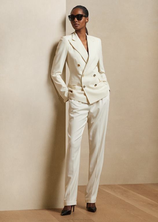 lux creme Kvinder Ralph Lauren camden jakke i uldblanding Z426B9135