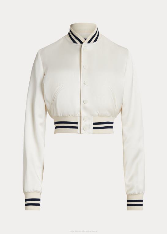lux creme Kvinder Ralph Lauren graeson vasket satin jakke Z426B3480