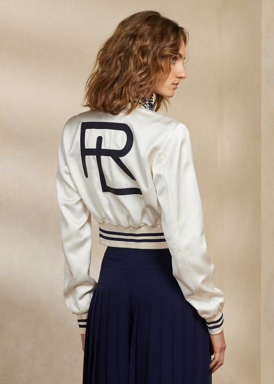 lux creme Kvinder Ralph Lauren graeson vasket satin jakke Z426B3480