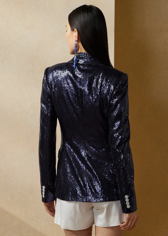 lux marine Kvinder Ralph Lauren camden jakke med pailletter Z426B3512