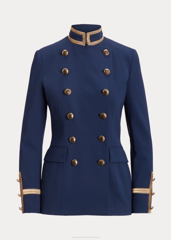 lux marine Kvinder Ralph Lauren dobbeltradet crepejakke i uld Z426B9330