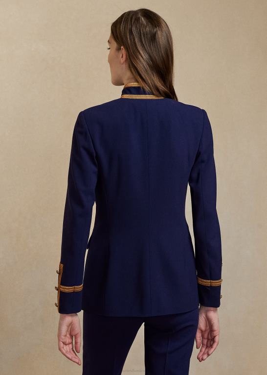 lux marine Kvinder Ralph Lauren dobbeltradet crepejakke i uld Z426B9330
