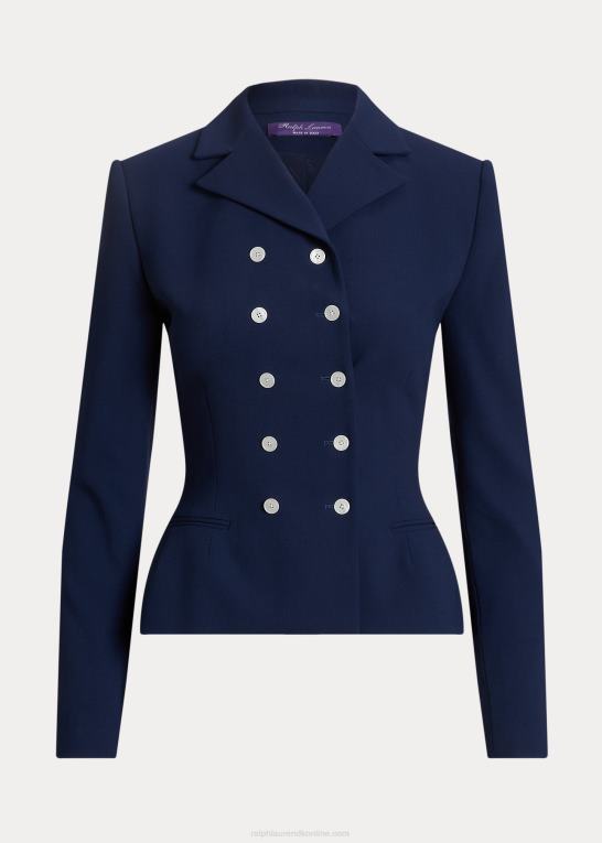 lux marine Kvinder Ralph Lauren olwen uld crepe jakke Z426B3479