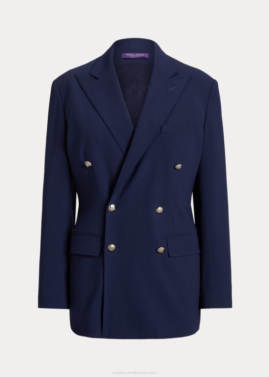 lux marine Kvinder Ralph Lauren shelden uld crepe jakke Z426B3504