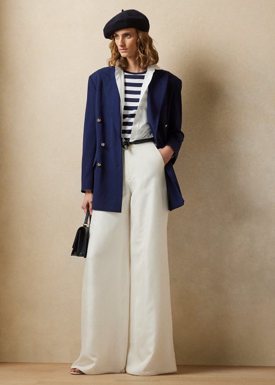 lux marine Kvinder Ralph Lauren shelden uld crepe jakke Z426B3504