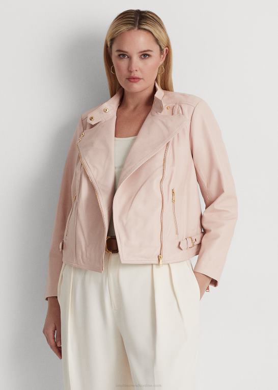 lyserød Kvinder Ralph Lauren lammeskind moto jakke Z426B4602