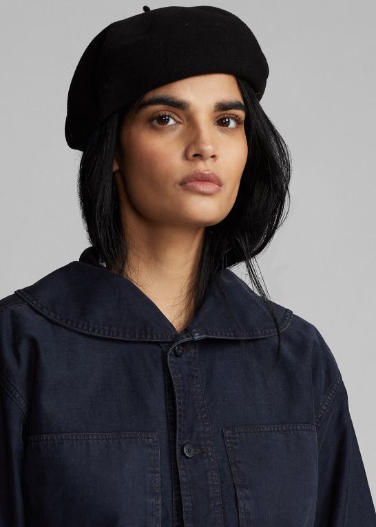 mørk indigo Kvinder Ralph Lauren cropped bomuld-hør jakke Z426B3675