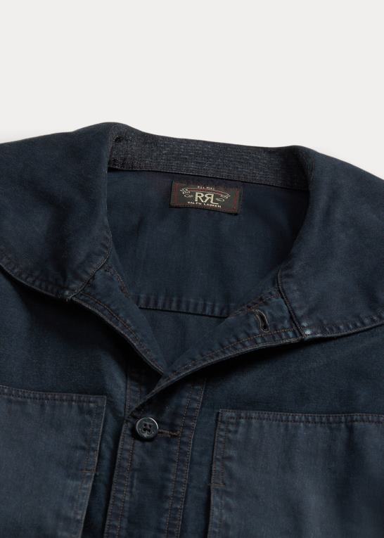 mørk indigo Kvinder Ralph Lauren cropped bomuld-hør jakke Z426B3675