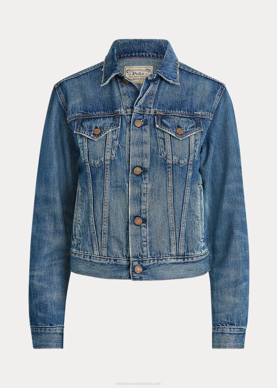 mørk indigo Kvinder Ralph Lauren denim trucker jakke Z426B3278