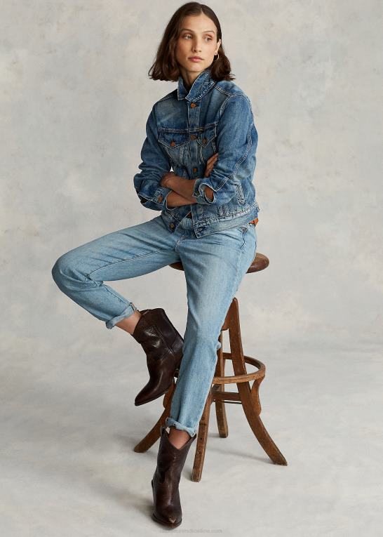 mørk indigo Kvinder Ralph Lauren denim trucker jakke Z426B3278