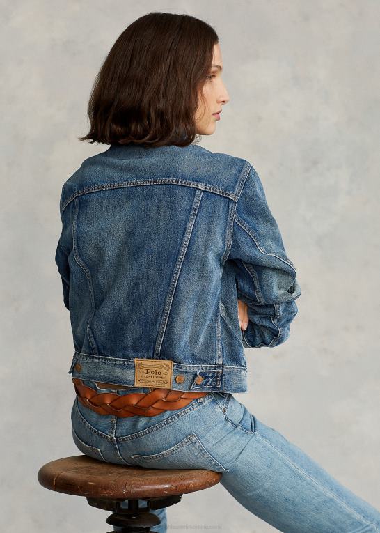 mørk indigo Kvinder Ralph Lauren denim trucker jakke Z426B3278