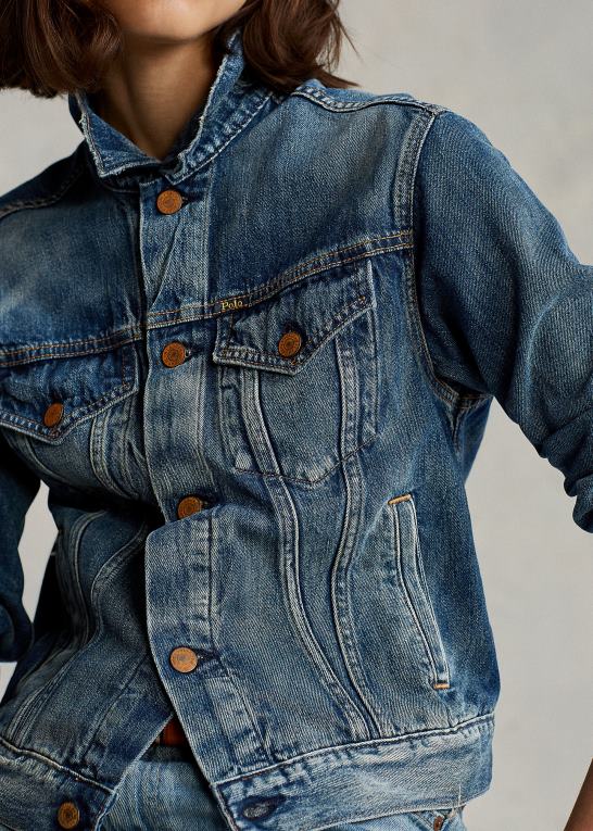 mørk indigo Kvinder Ralph Lauren denim trucker jakke Z426B3278