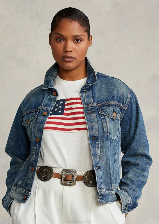 mørk indigo Kvinder Ralph Lauren denim trucker jakke Z426B3278