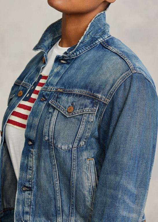 mørk indigo Kvinder Ralph Lauren denim trucker jakke Z426B3278