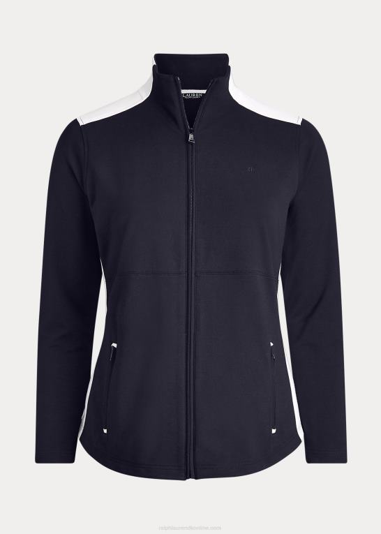 marineblå og creme Kvinder Ralph Lauren bomuldsblandingsjakke Z426B4729