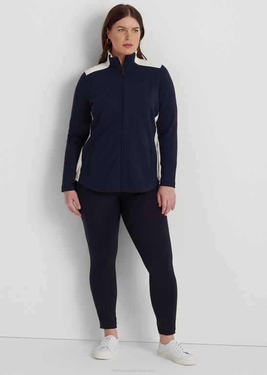 marineblå og creme Kvinder Ralph Lauren bomuldsblandingsjakke Z426B4729