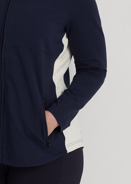 marineblå og creme Kvinder Ralph Lauren bomuldsblandingsjakke Z426B4729