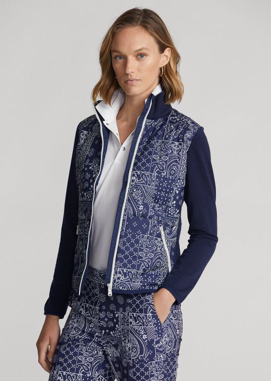 navy bandana patchwork Kvinder Ralph Lauren hybridjakke med bandanatryk Z426B3065