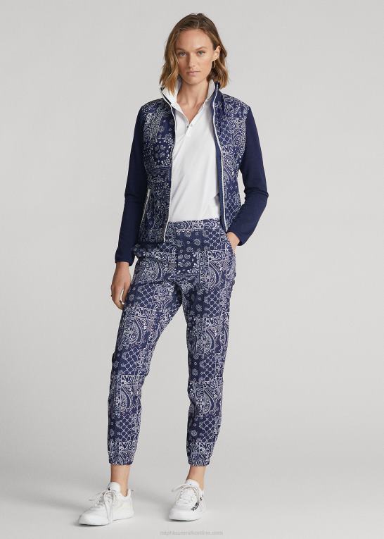 navy bandana patchwork Kvinder Ralph Lauren hybridjakke med bandanatryk Z426B3065