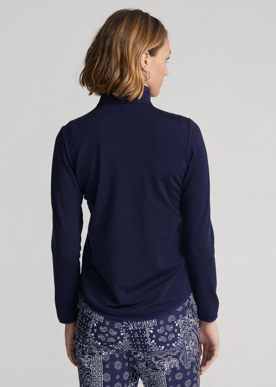navy bandana patchwork Kvinder Ralph Lauren hybridjakke med bandanatryk Z426B3065