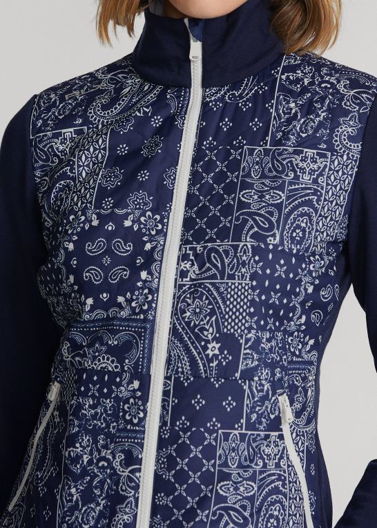 navy bandana patchwork Kvinder Ralph Lauren hybridjakke med bandanatryk Z426B3065