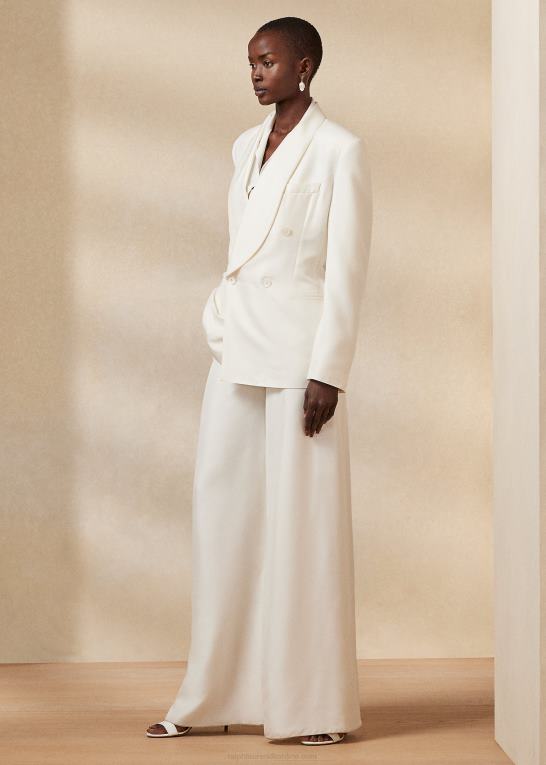 off white Kvinder Ralph Lauren gregory silke shantung smokingjakke Z426B3516