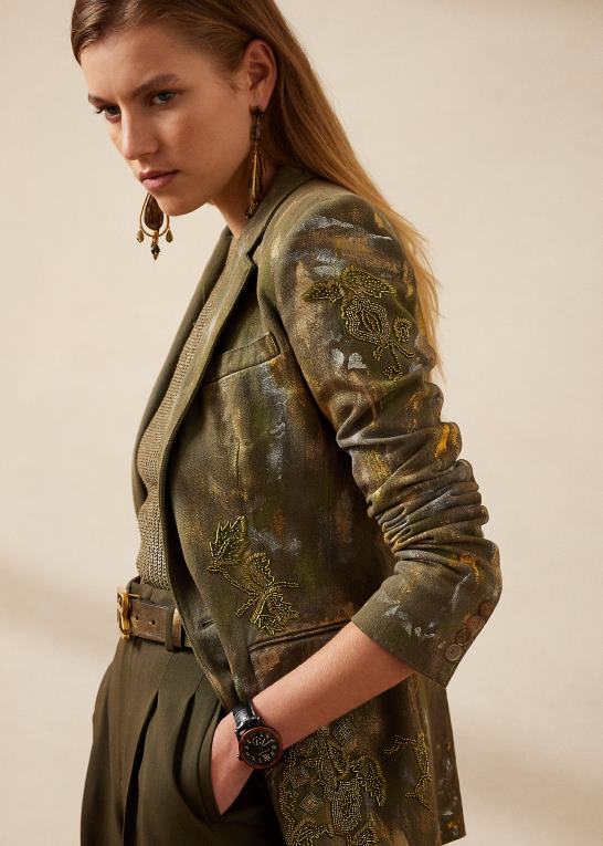olivenmalerisk nomad Kvinder Ralph Lauren calan painterly denimjakke Z426B9304