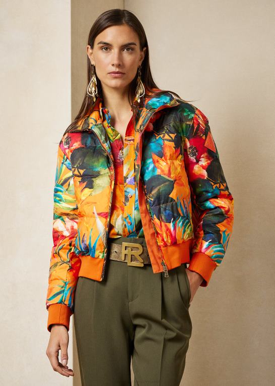 orange multi Kvinder Ralph Lauren bomberjakke med dun fra thelma Z426B9287