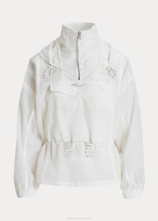 papir hvidt Kvinder Ralph Lauren pakbar ripstop vindjakke Z426B3105