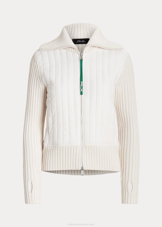 pergament creme Kvinder Ralph Lauren hybrid tragthals sweaterjakke Z426B3124