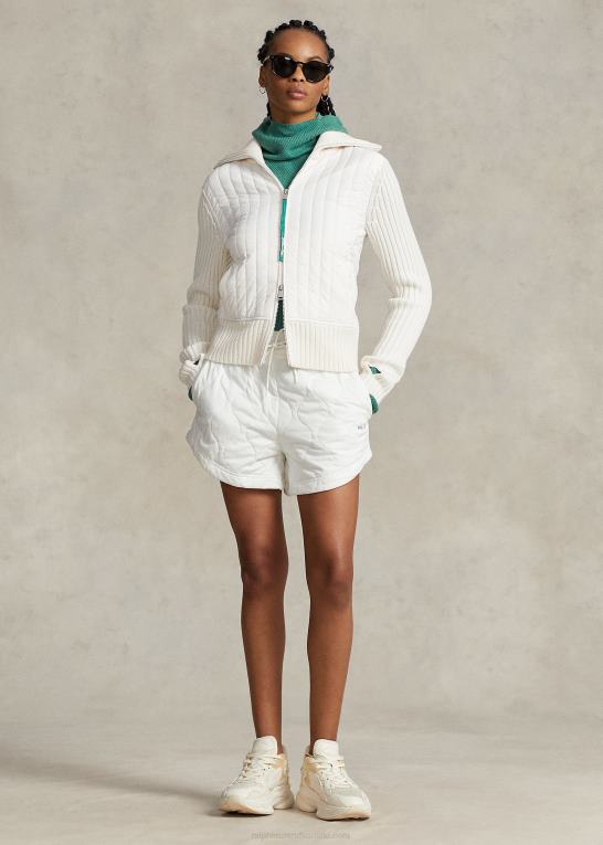 pergament creme Kvinder Ralph Lauren hybrid tragthals sweaterjakke Z426B3124