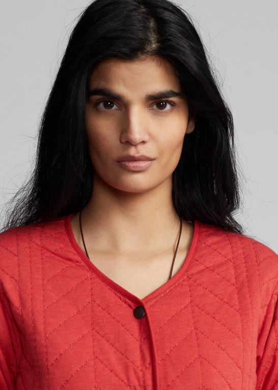 rød Kvinder Ralph Lauren quiltet jersey liner jakke Z426B3635