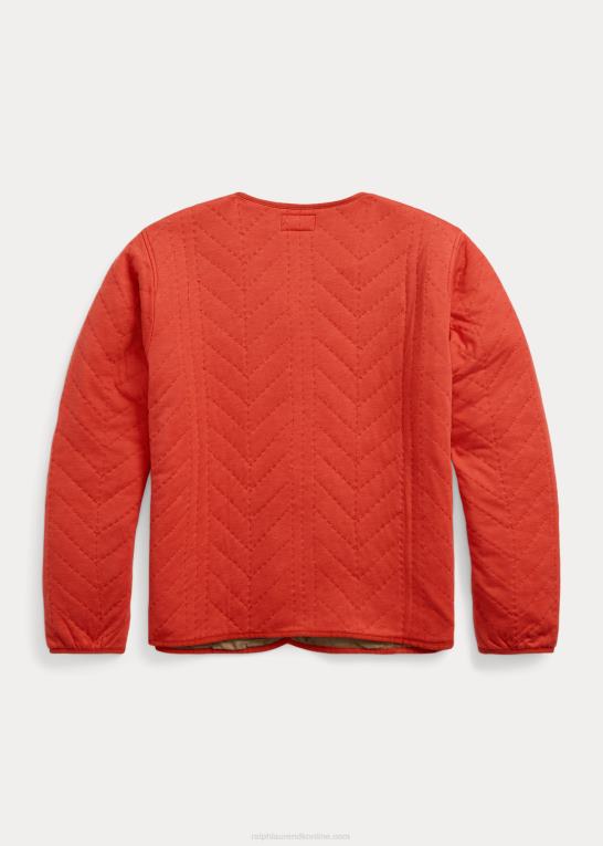 rød Kvinder Ralph Lauren quiltet jersey liner jakke Z426B3635