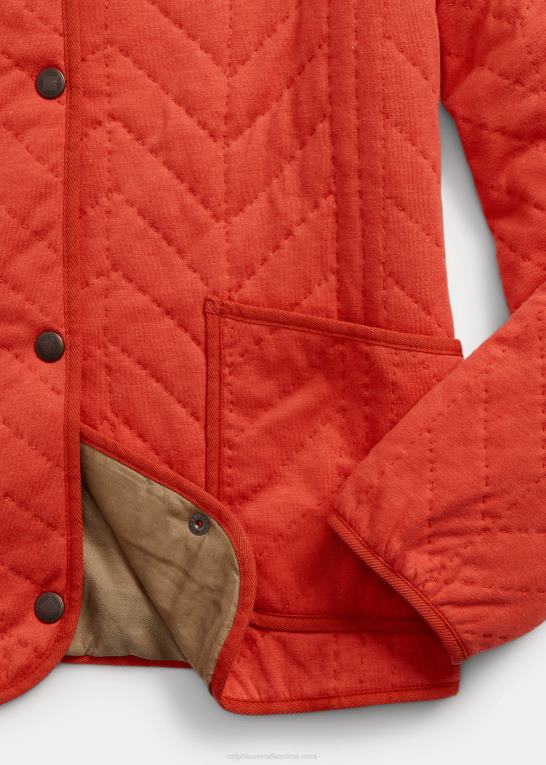 rød Kvinder Ralph Lauren quiltet jersey liner jakke Z426B3635