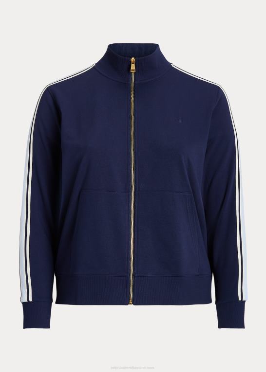 raffineret flåde Kvinder Ralph Lauren fransk frotté jakke med fuld lynlås Z426B4654
