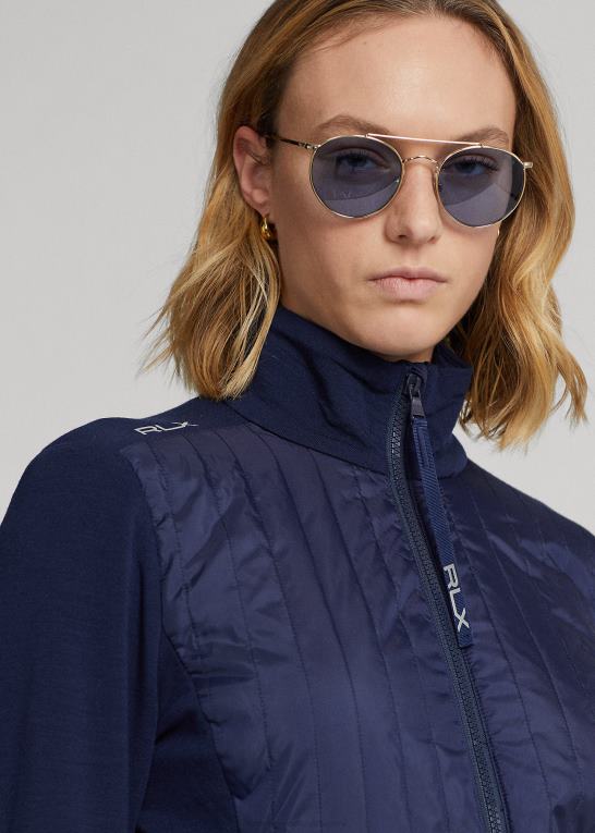 raffineret flåde Kvinder Ralph Lauren hybrid ydeevne jakke med fuld lynlås Z426B3729